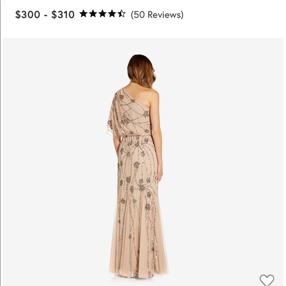Adrianna Papell - One shoulder beaded gown. - Picture 3 of 4